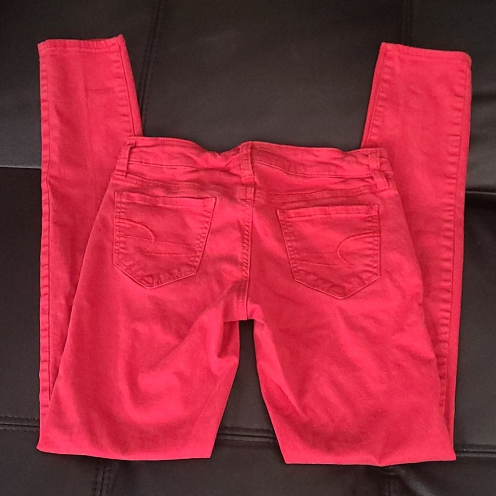 American Eagle Red Skinny Jeans - Picture 4 of 8